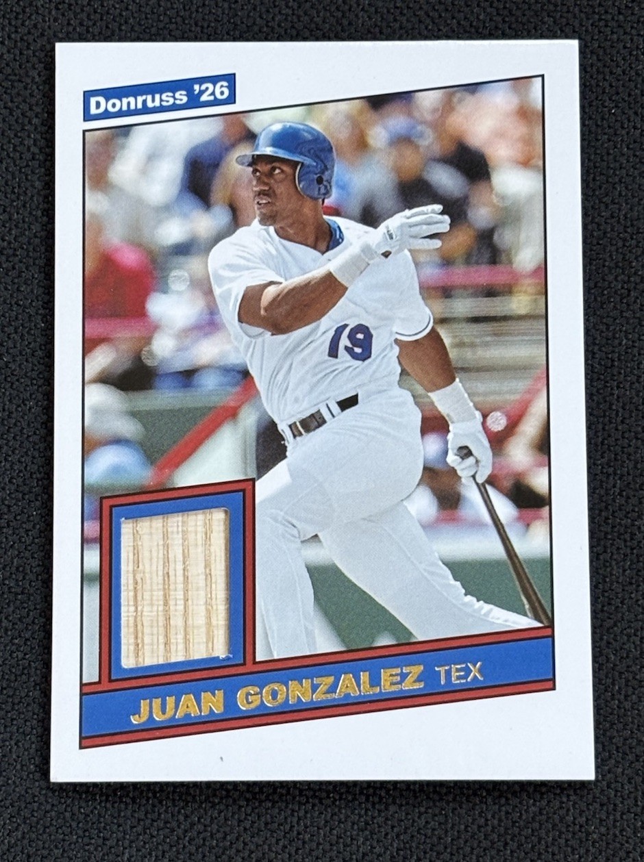 Juan Gonzalez Game Used Bat Relic 2026 Donruss Baseball RM-JG