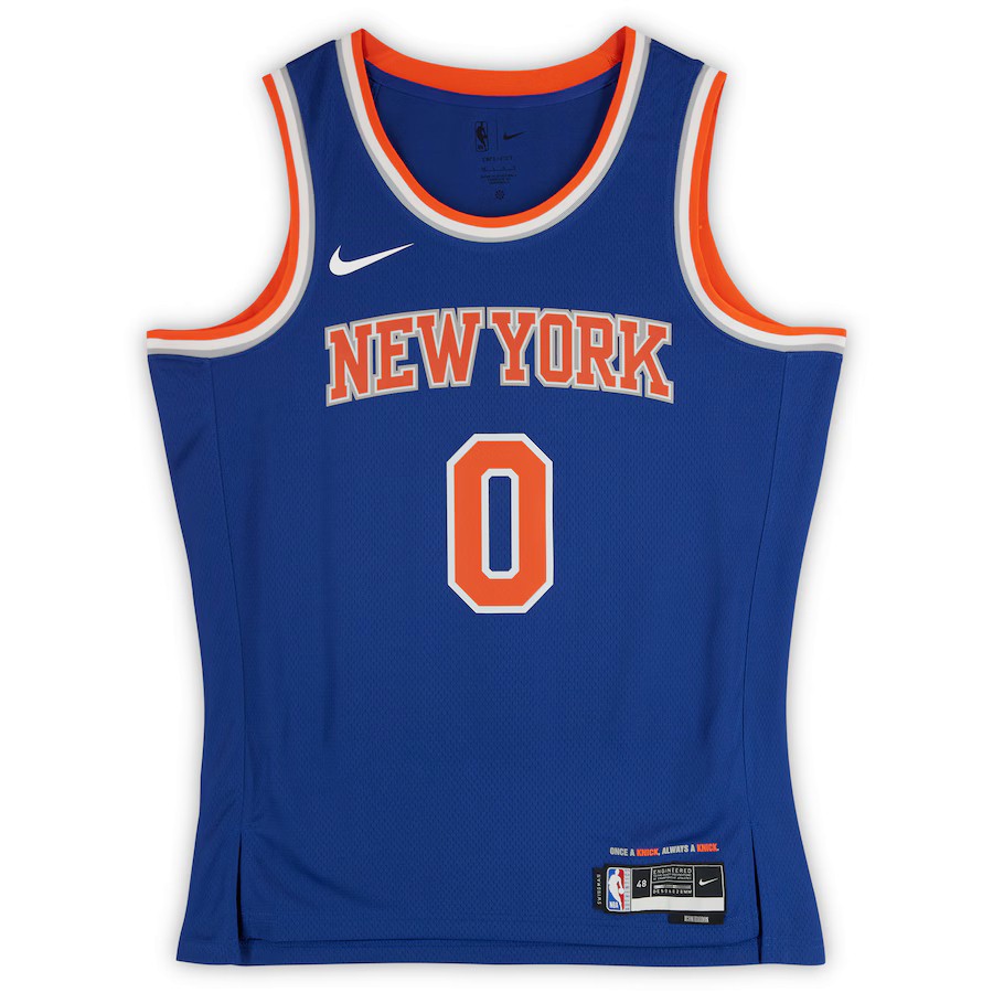 Donte DiVincenzo New York Knicks #0 Nike Swingman Icon Edition Jersey Blue 48 L