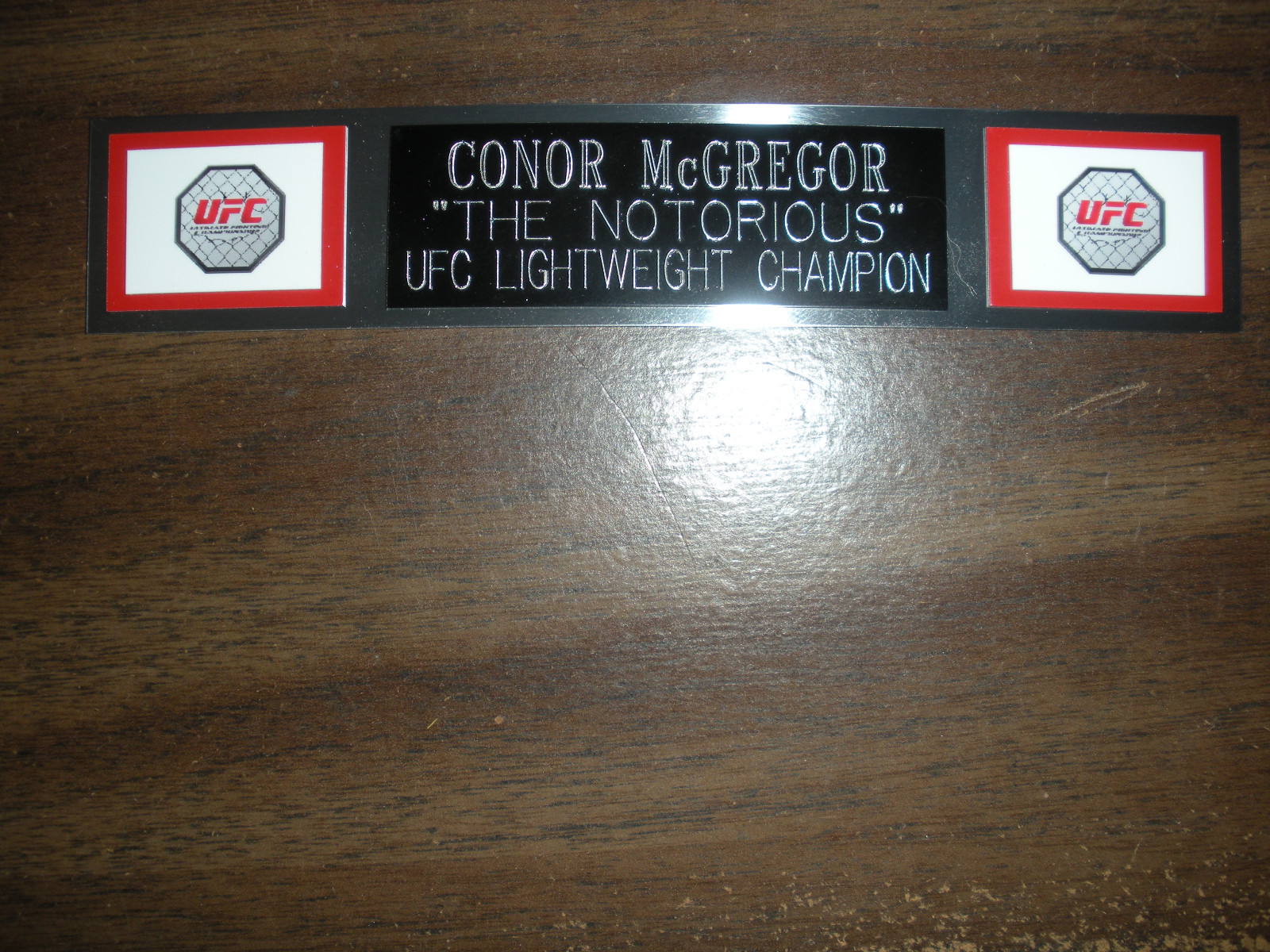 CONOR McGREGOR (UFC LIGHTWEIGHT) NAMEPLATE FOR SIGNED TRUNK DISPLAY/PHOTO/PLAQUE