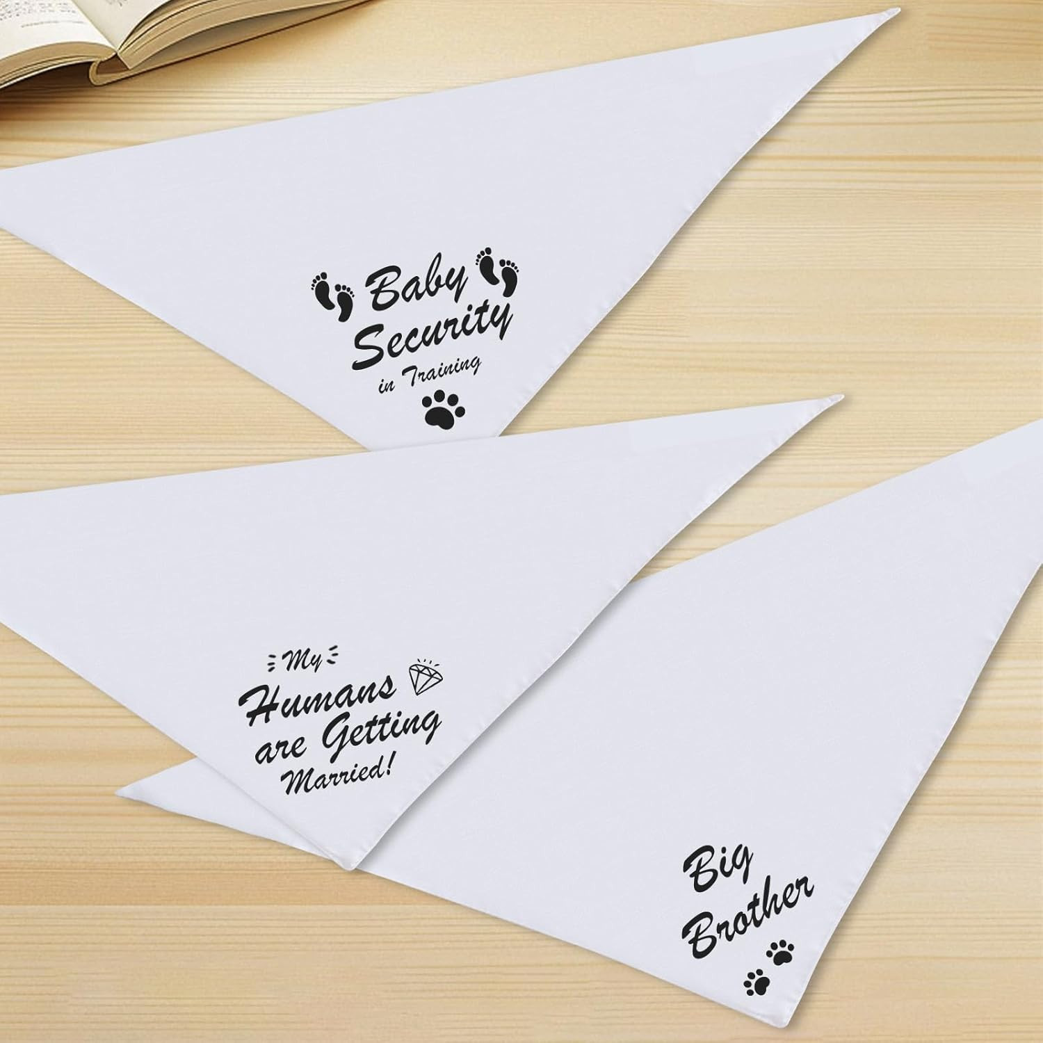 Blank Dog Bandanas White Xlarge 1PCS, DIY Solid Cotton Scarf, Durable Triangle R