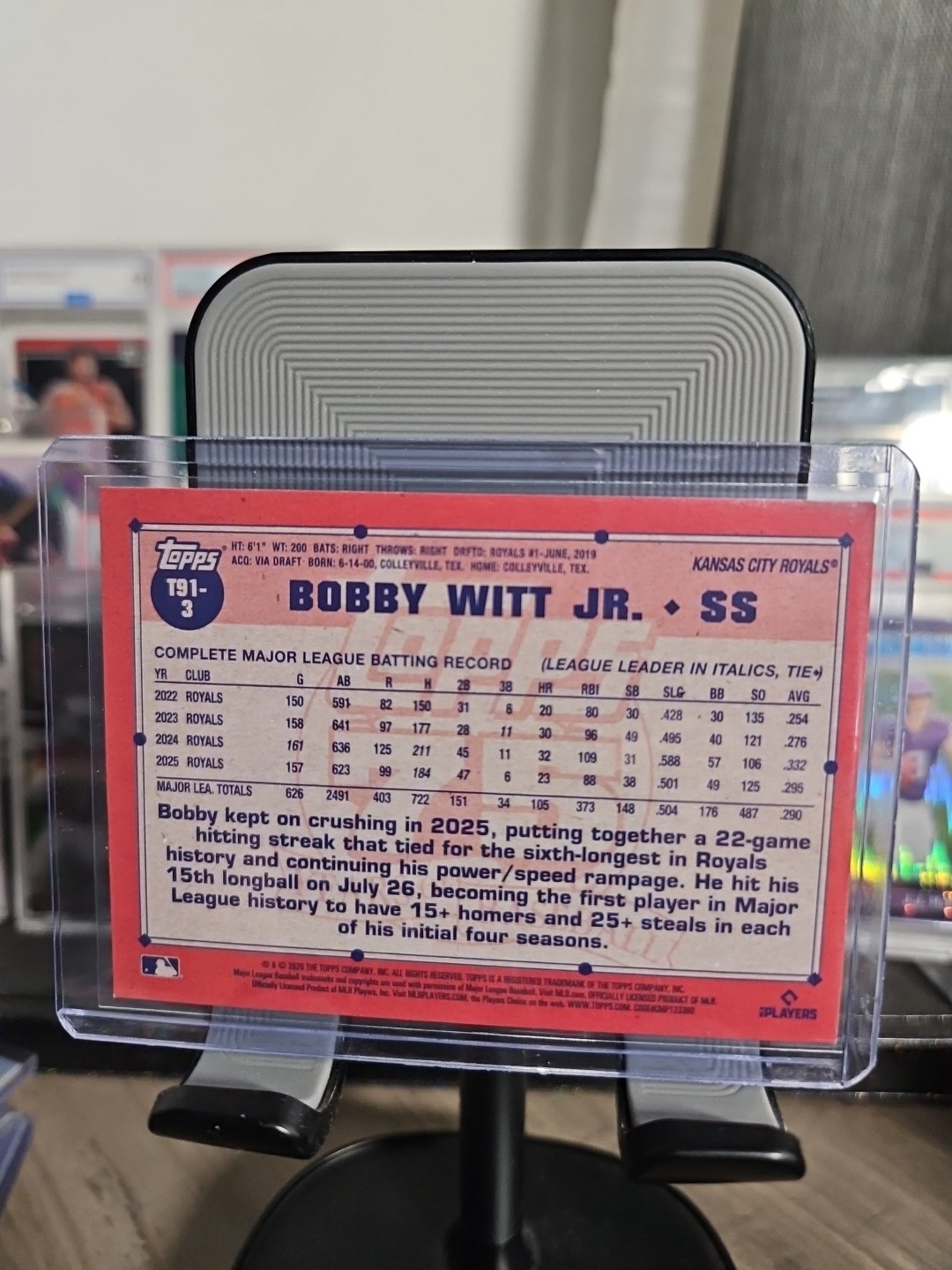 Topps 2026 Crackle Board foil Series 1 T91-3 Bobby Witt Jr. Kansas City Royals