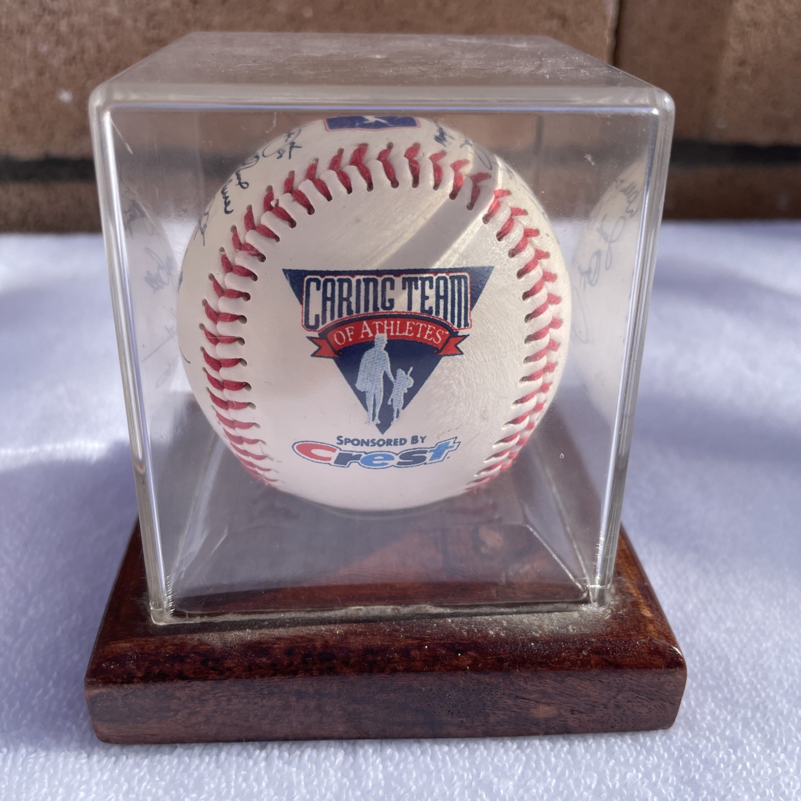 Autographed Baseball Multi Signed MLB Coaches Caring Team Athletes Crest