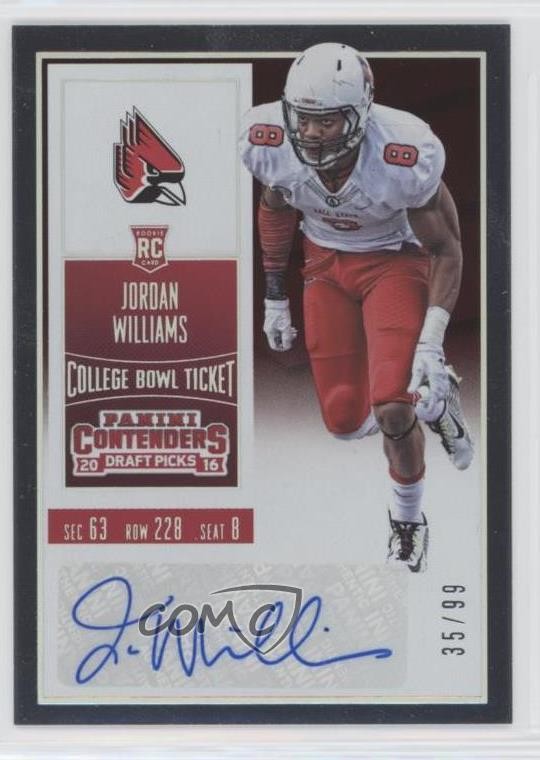 2016 Contenders Draft Picks 35/99 Jordan Williams-Lambert Rookie Auto RC 0c2