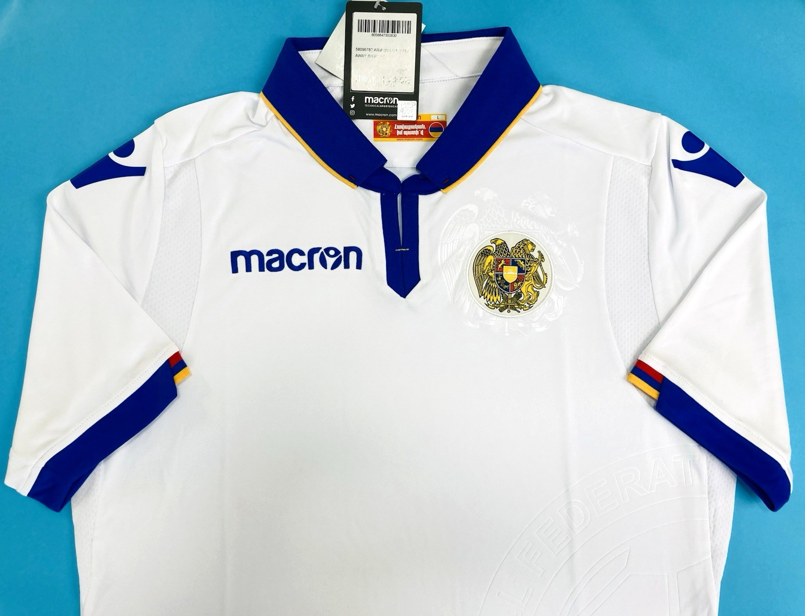 NWT ARMENIA 2018/19 L Away Macron Football Shirt Soccer Jersey Top Kit Camiseta