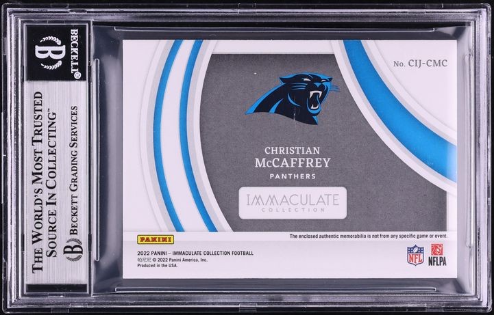 Christian McCaffrey NFL Shield 1/1 BGS 8.5 Immaculate Clearly 2022 #18