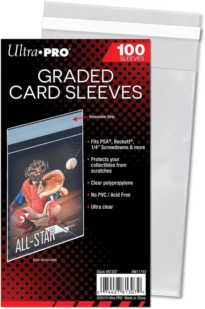 – Graded Card Sleeves Resealable, Crystal Clear Premium Graded Trading Card Disp