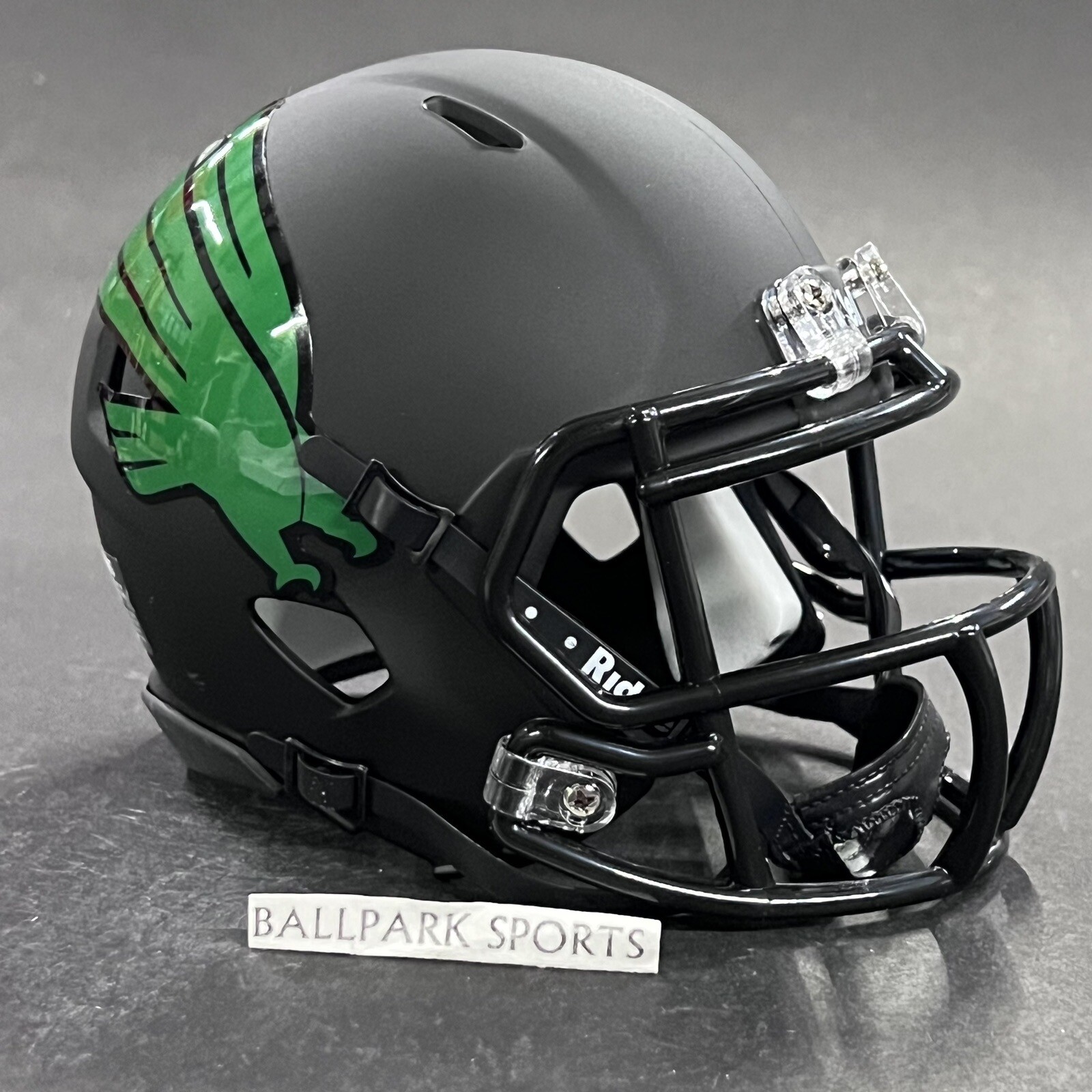 North Texas Mean Green Speed Mini Helmet Riddell NCAA Matte Black New!