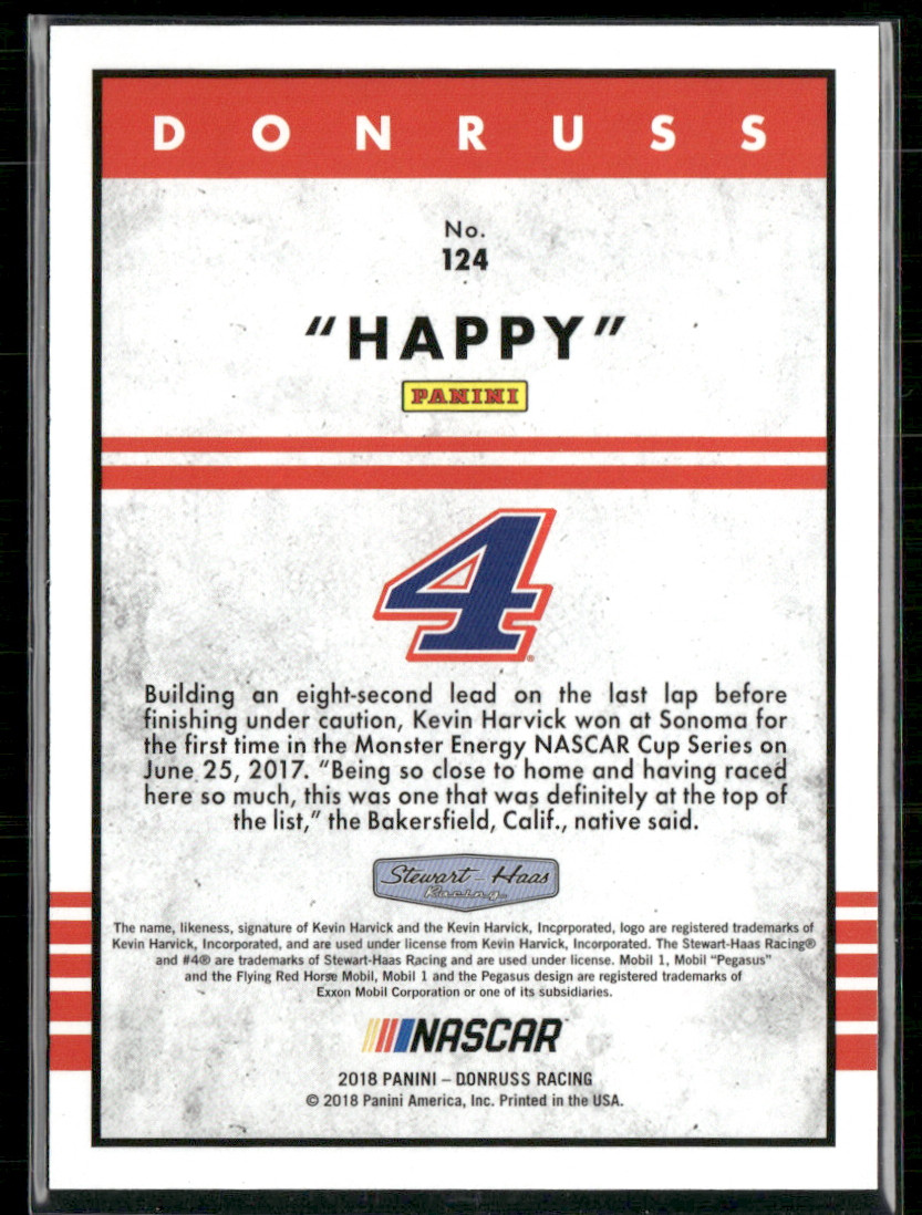 Kevin Harvick 2018 Donruss Gold Happy Variation 127/499 #124
