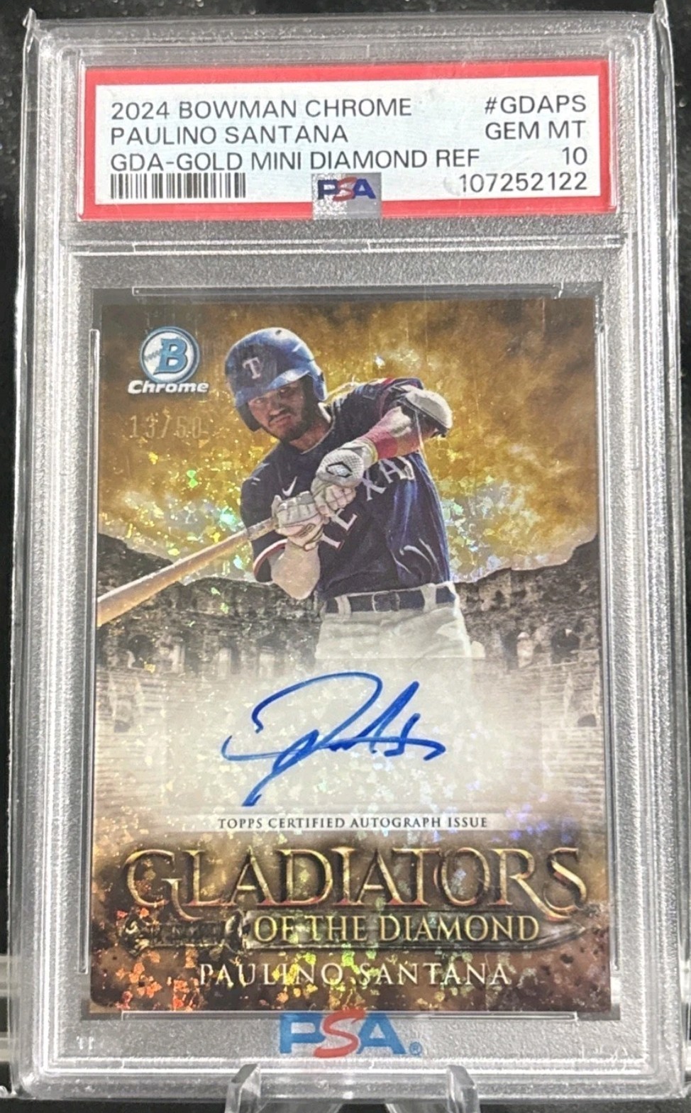 2024 Bowman Chrome Paulino Santana #GDA-PS 13/50 Auto RC PSA 10