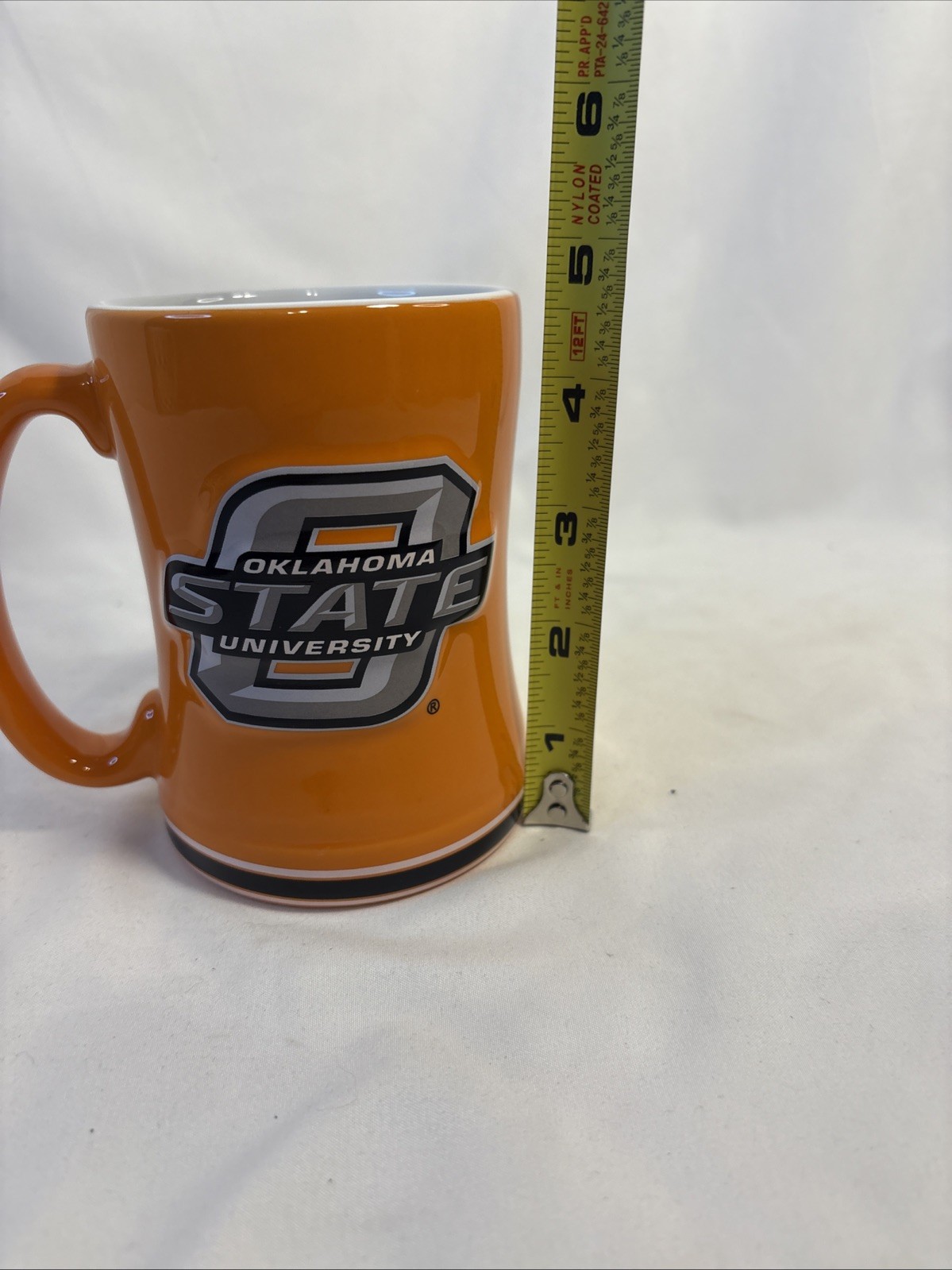 Oklahoma State Cowboys Mug 4.5in Orange Black 3D Raised Logo Coffee Cup
