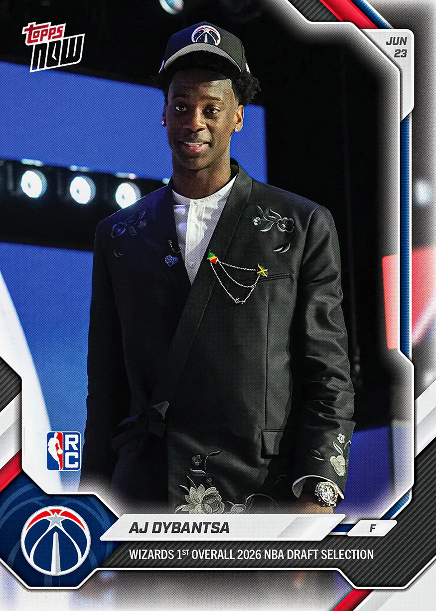 AJ Dybantsa RC Draft Wizards 2025-26 NBA Topps NOW Card ADYB Presale