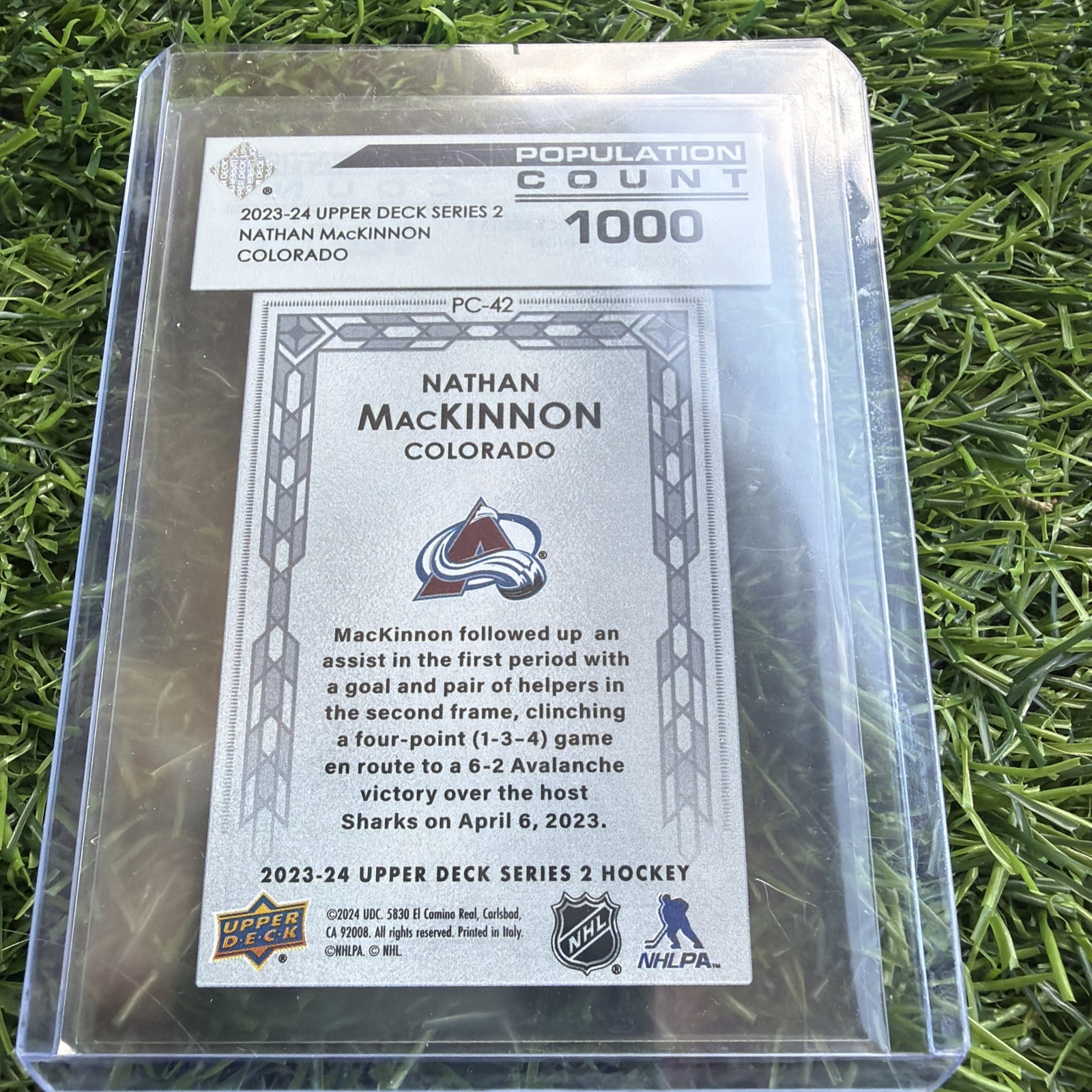 2023-24 Upper Deck Series 2 Population Count 1000 Nathan MacKinnon #PC-42