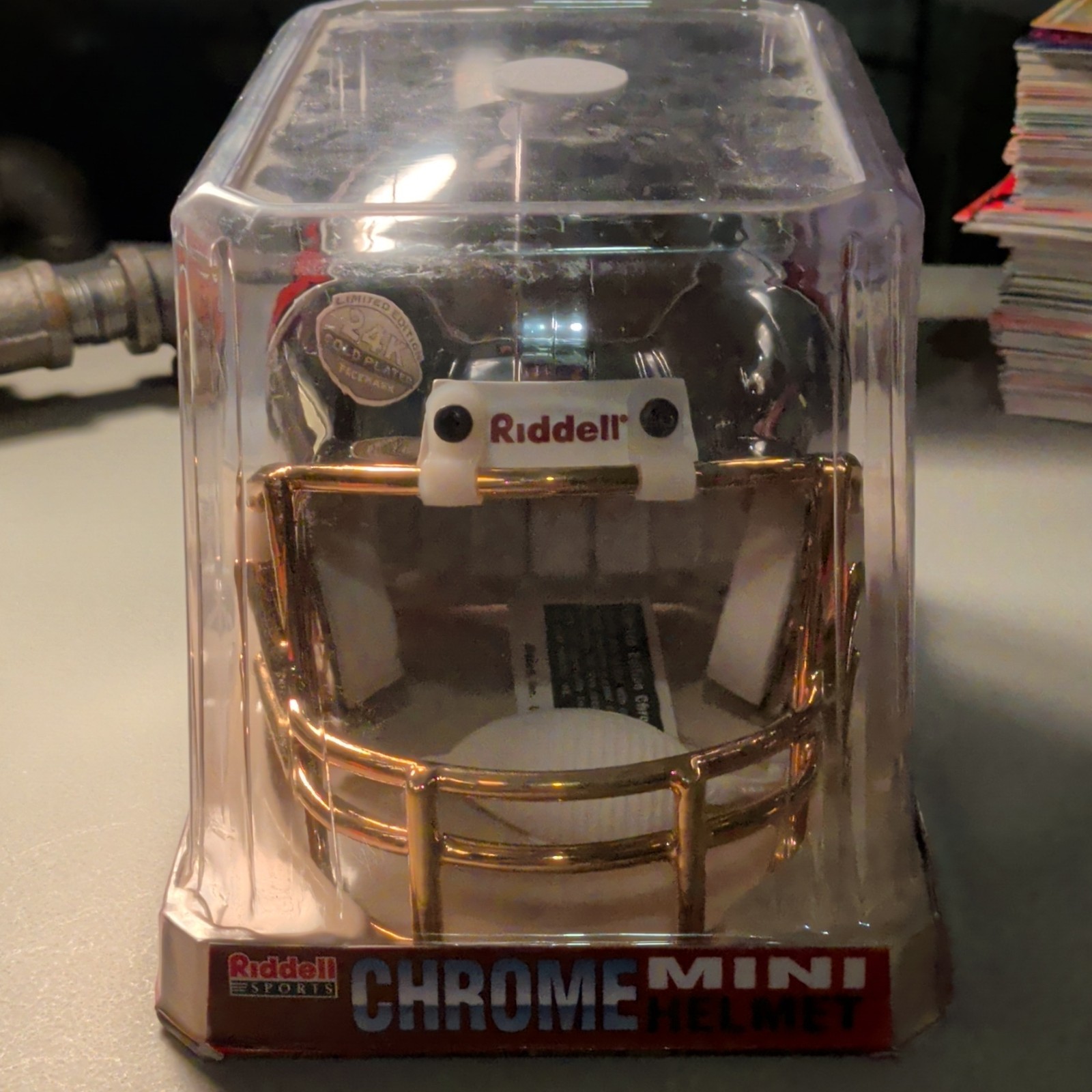 Riddell Tampa Bay Buccaneers NFL Chrome Mini Helmet w/ 24K Gold Facemask
