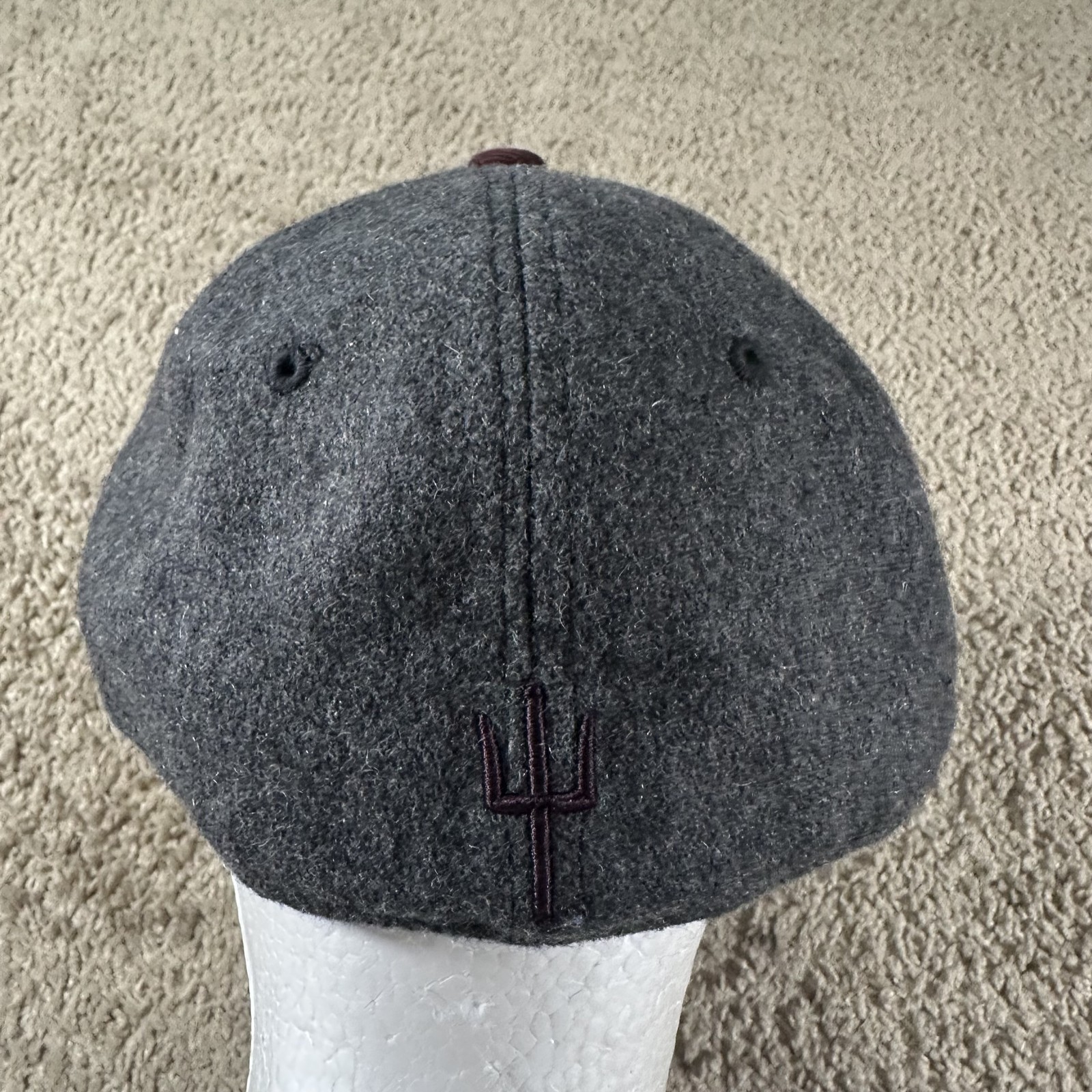 Arizona State Sun Devils Hat Cap Fitted Mens 7 3/8 Gray Maroon NCAA Baseball