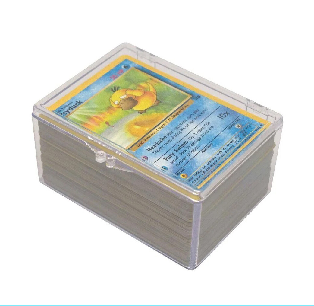 10 BCW 100 Count Clear Hinged Card Storage Boxes Sports Case Holder Trading ccg