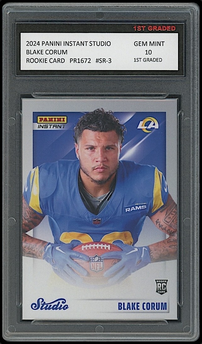 Blake Corum 2024 Panini Instant Studio 1st Graded 10 NFL Rookie Card RC #SR-3
