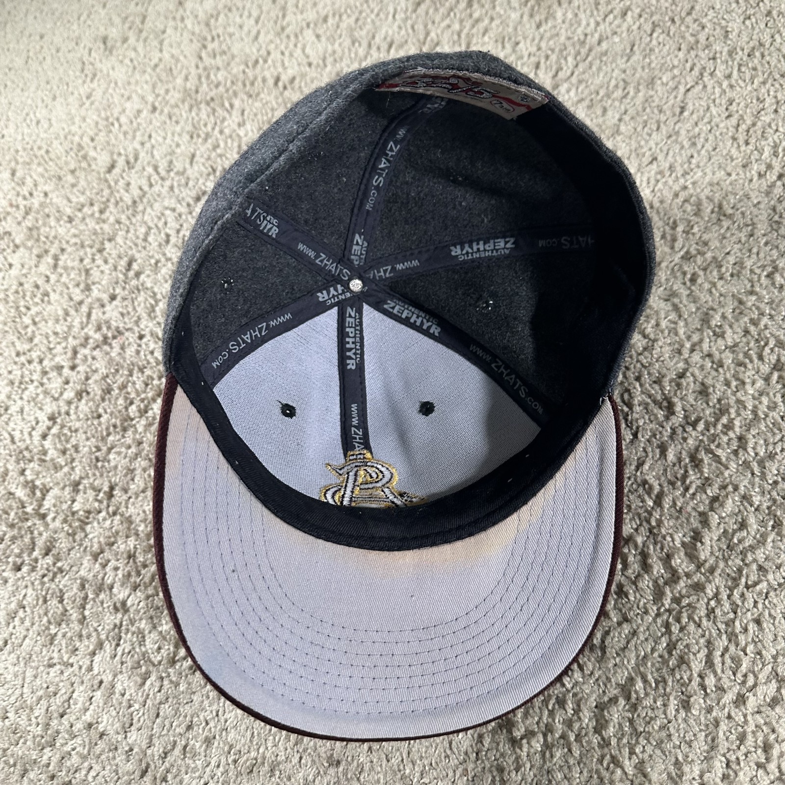 Arizona State Sun Devils Hat Cap Fitted Mens 7 3/8 Gray Maroon NCAA Baseball