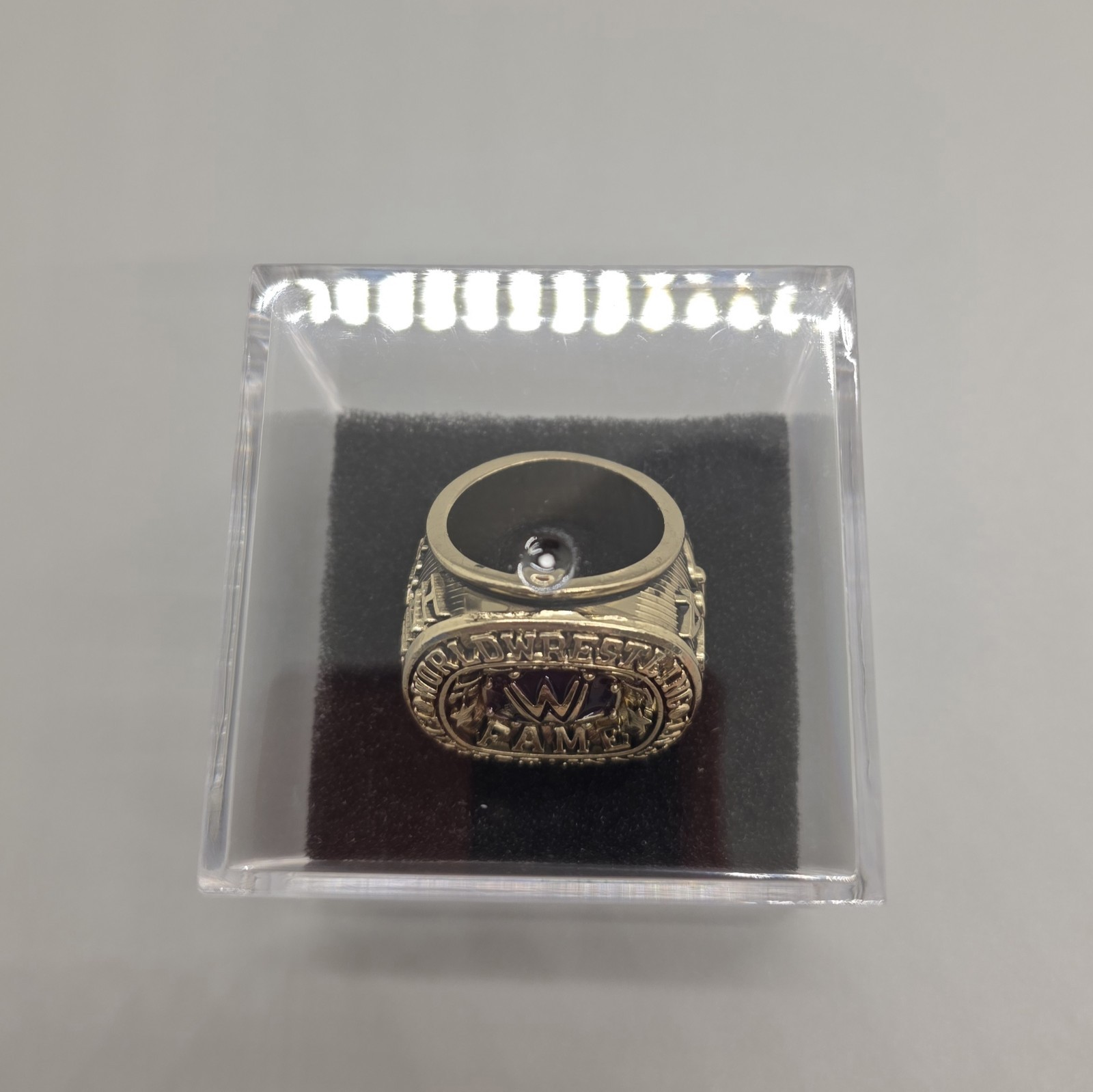 WWE Wrestling Hall of Fame Championship Gold Ring with display case. 🇺🇸