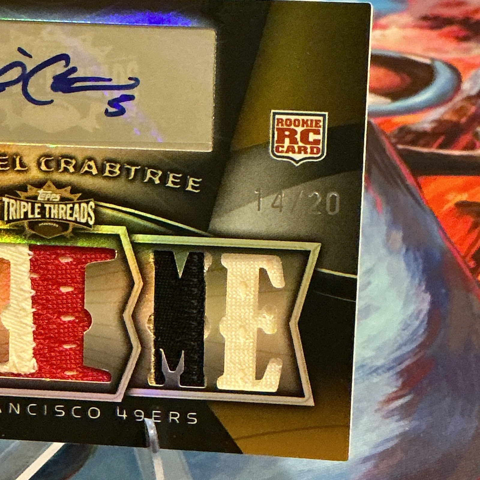 Topps 2009 Triple Threads Michael Crabtree Rookie Auto MEM Emerald #121 /20