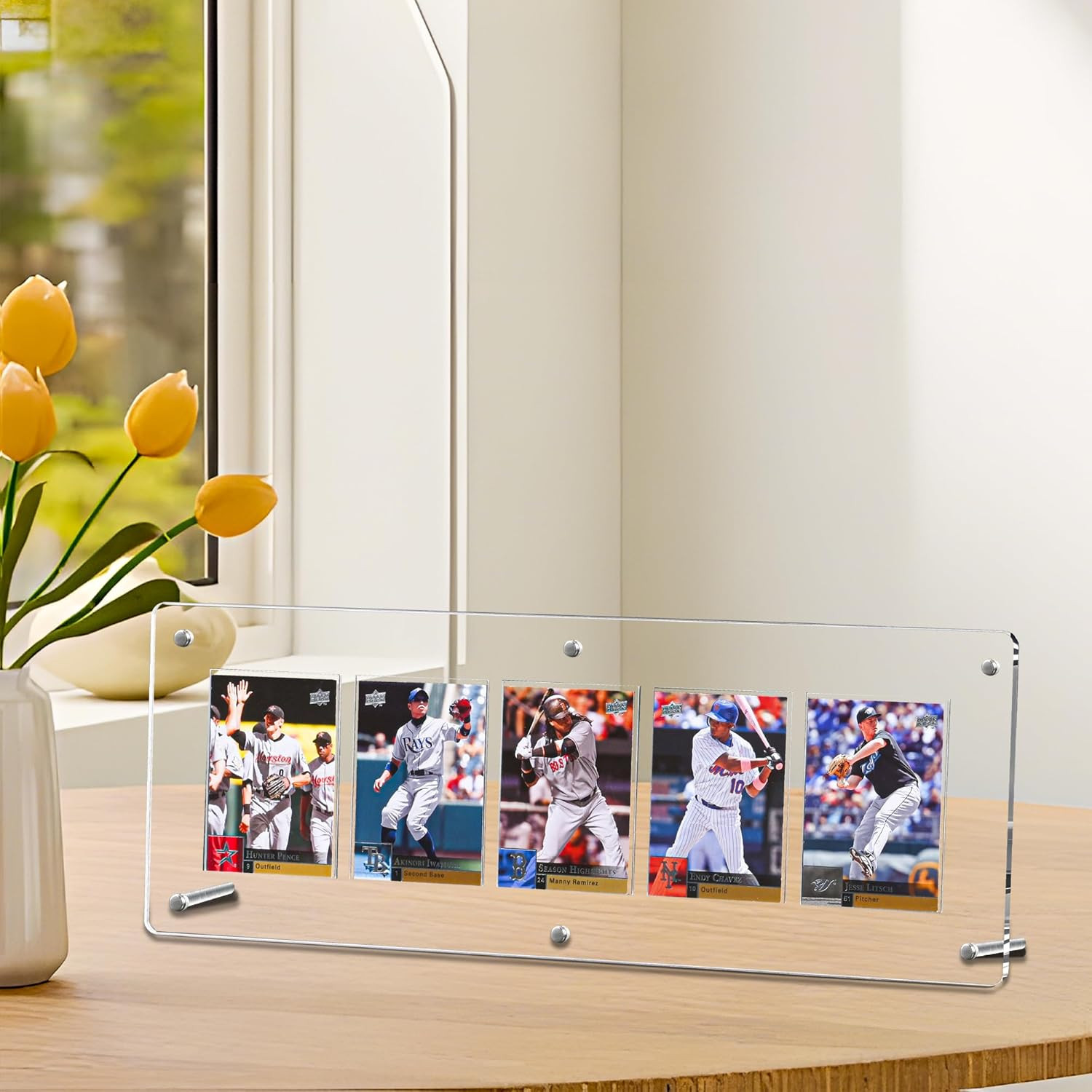 16″ Acrylic 5-Card Display Frame – For Trading Cards, PSA Graded Cards, Sports C