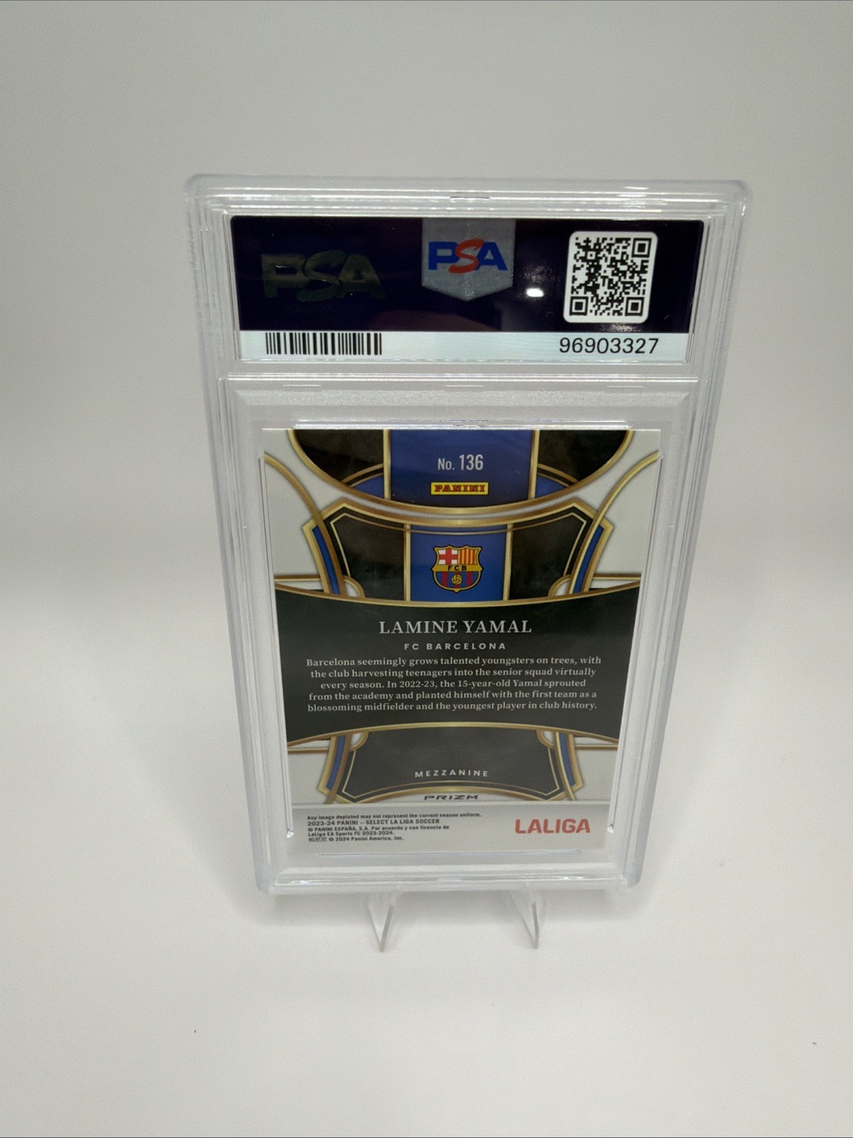 2023-24 PANINI SELECT LA LIGA RED #136 LAMINE YAMAL PSA 10