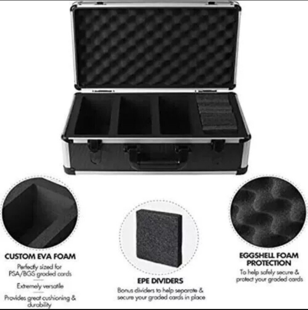 Graded Card Case w/ Dividers: 150 Slab Storage – Waterproof & Dual Combo Lock
