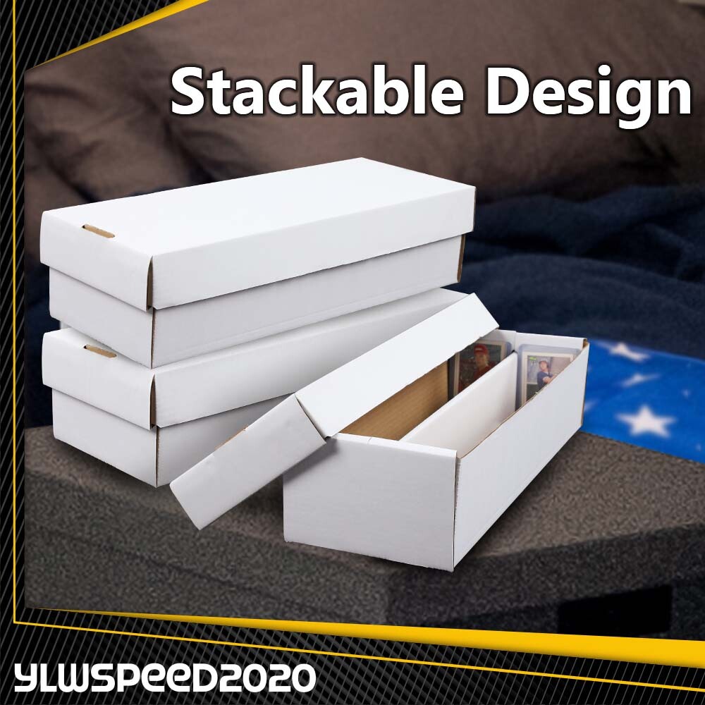 2 Row 1600 CT Hold over 300 3×4 Toploads Sports/Trading Card Shoe Storage Box