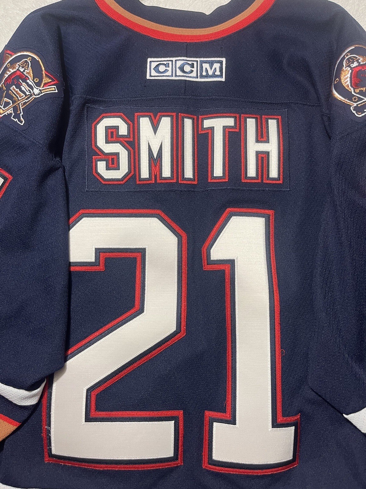 JASON SMITH EDMONTON OILERS CCM STANLEY CUP REPLICA JERSEY XXL NEVER WORN..