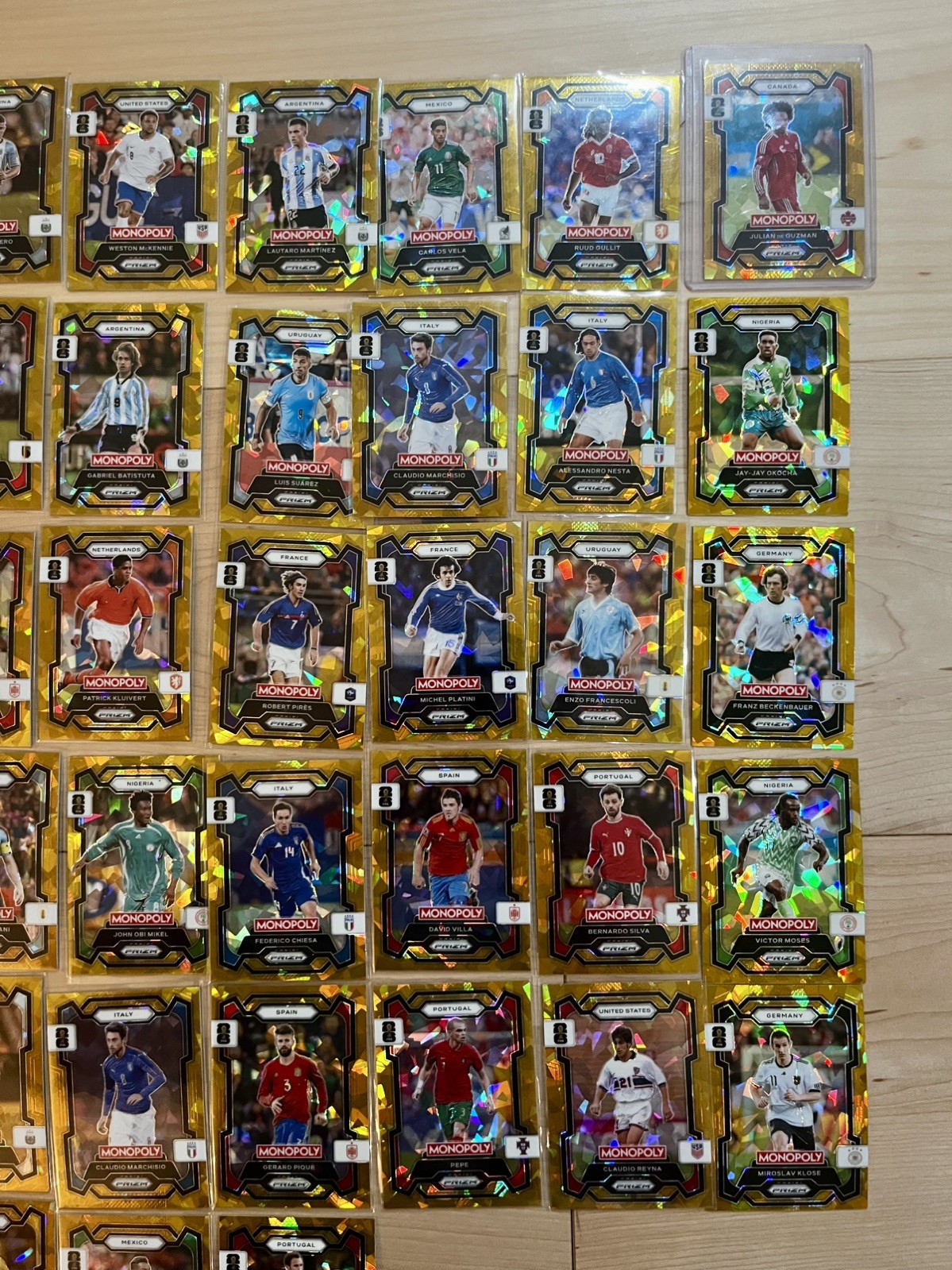 A Card Lot Of 2026 Panini Prism gold cracked ice! World Cup Fifa Soccer