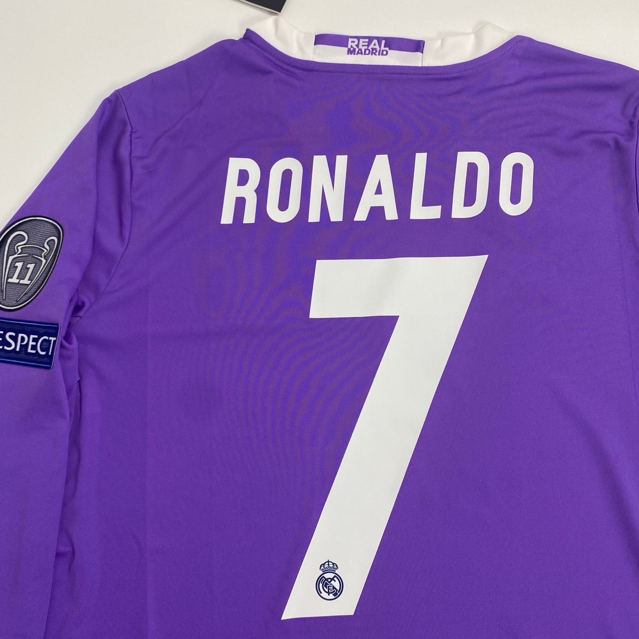 2017 Real Madrid Away Retro Jersey Ronaldo #7 Long Sleeve Final Purple Iconic
