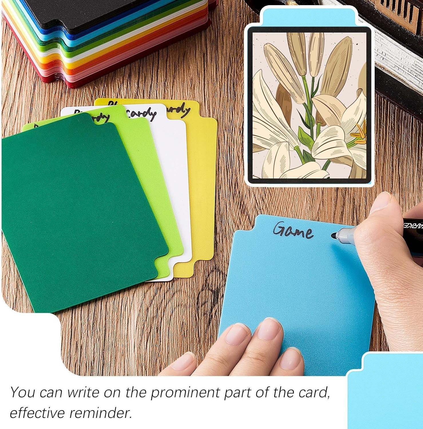 50 Pcs Trading Card Dividers Plastic Card Dividers, Frosted Separator with Ta…