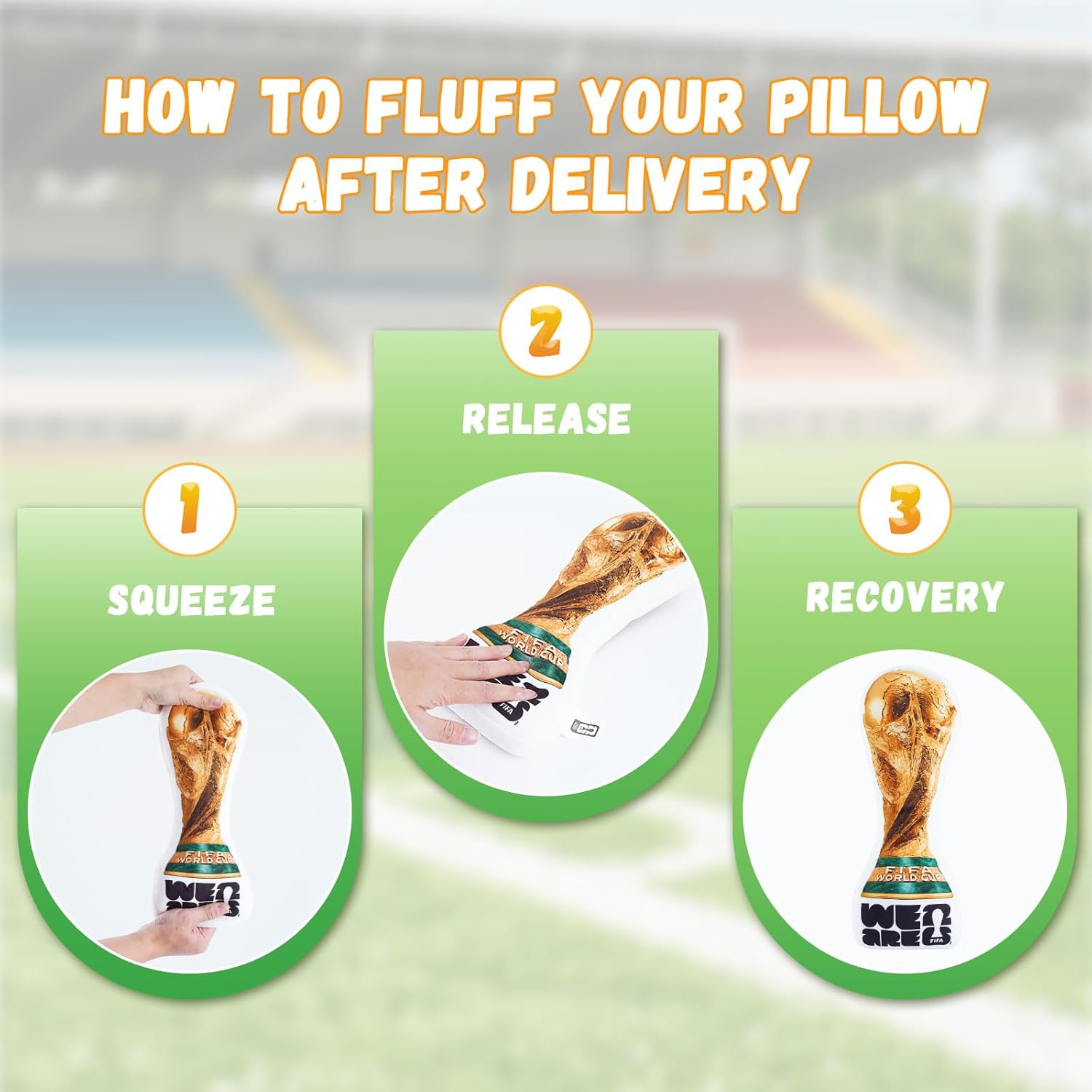 MESUCA FIFA 2026 World Cup Trophy Plush Pillow, 14.5Inch Real Size Officially Li