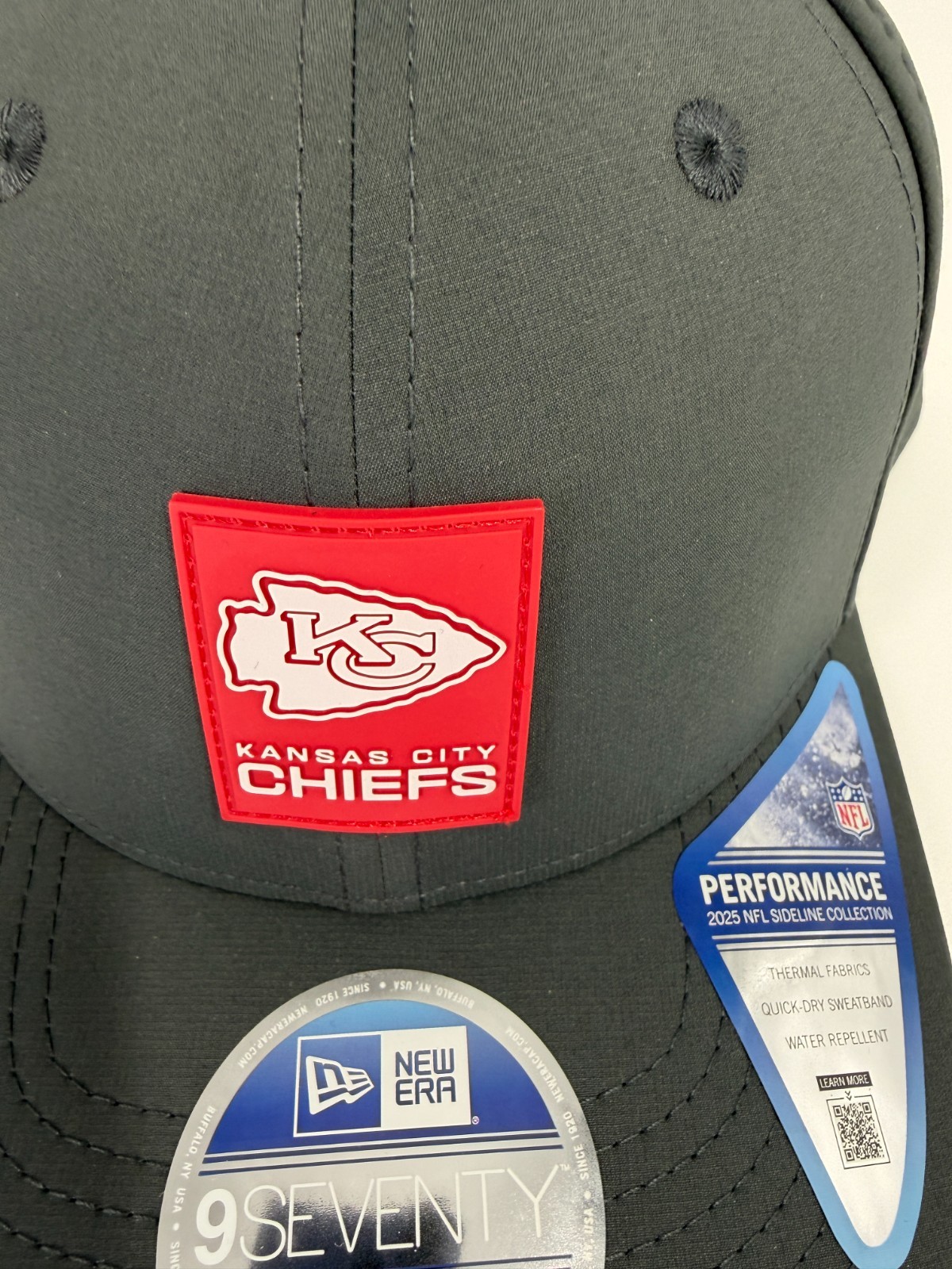 Kansas City Chiefs New Era Charcoal Sideline 9Seventy Adjustable Cap Hat NWT