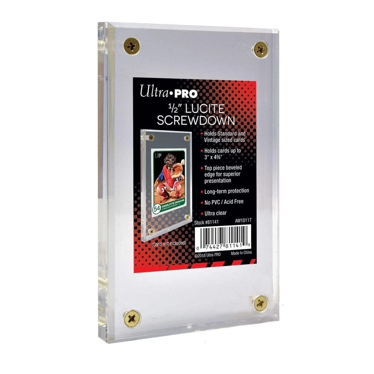 Qty 2 Ultra PRO 1/2″ Thick Lucite Screwdown Trading Card Holder – Pokemon, MTG