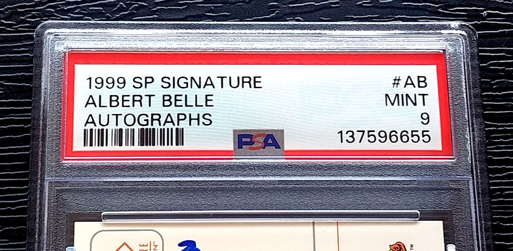 ALBERT BELLE AUTOGRAPHED SIGNED 1999 SP SIGNATURE #AB AUTOGRAPHS PSA 9 MINT