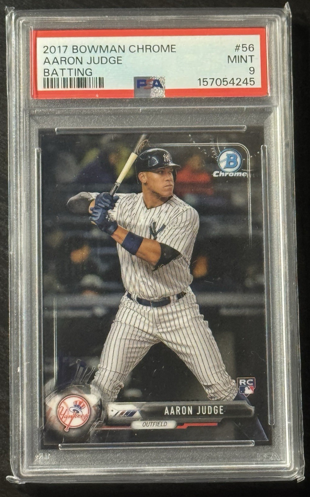 Aaron Judge 2017 Bowman Chrome Batting White Pinstripes #56 PSA 9 NY Yankees RC