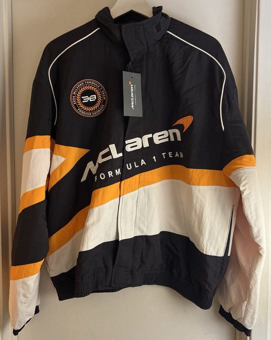 McLaren Jacket Mens Med Black White Formula 1 Racing Team Motorsport NEW NWT