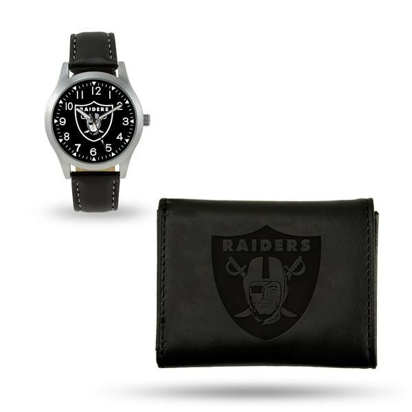 Oakland Raiders NFL Black Watch And Wallet Gift Set – Free Shipping