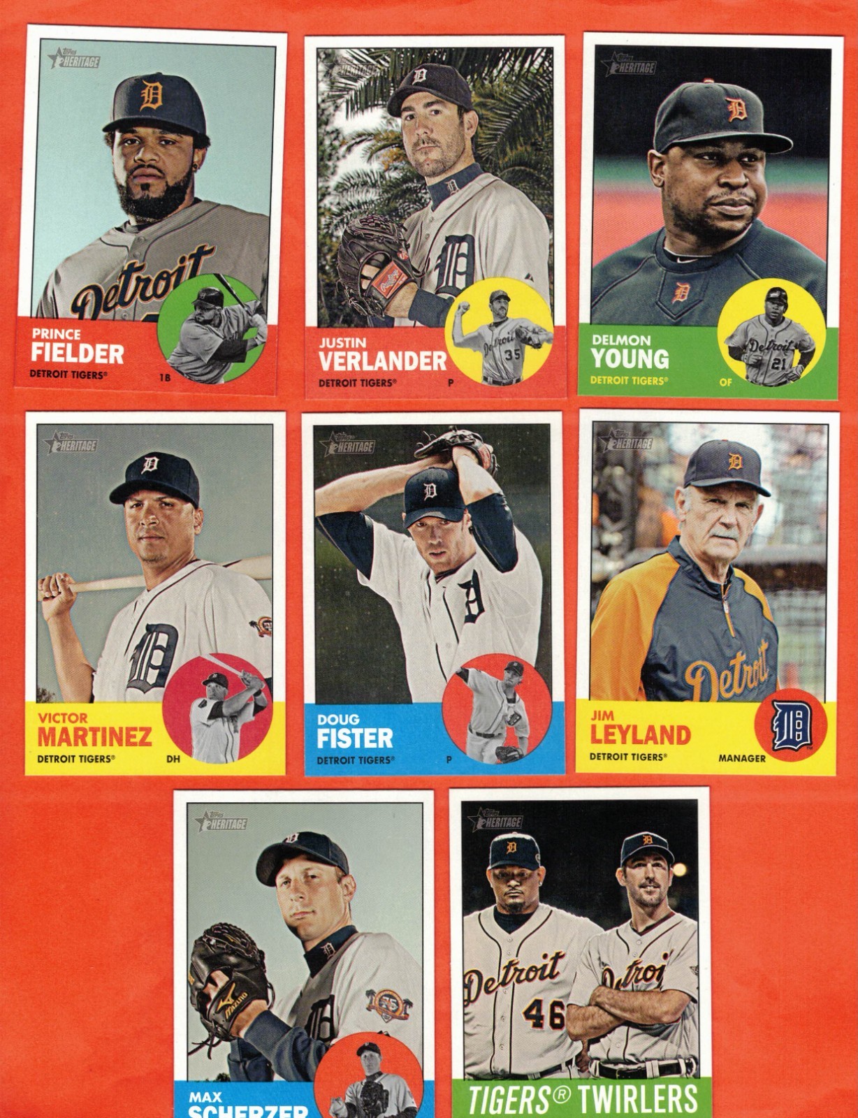 2012 Topps Heritage Detroit Tigers 1-500 Team Set! SPs Included!