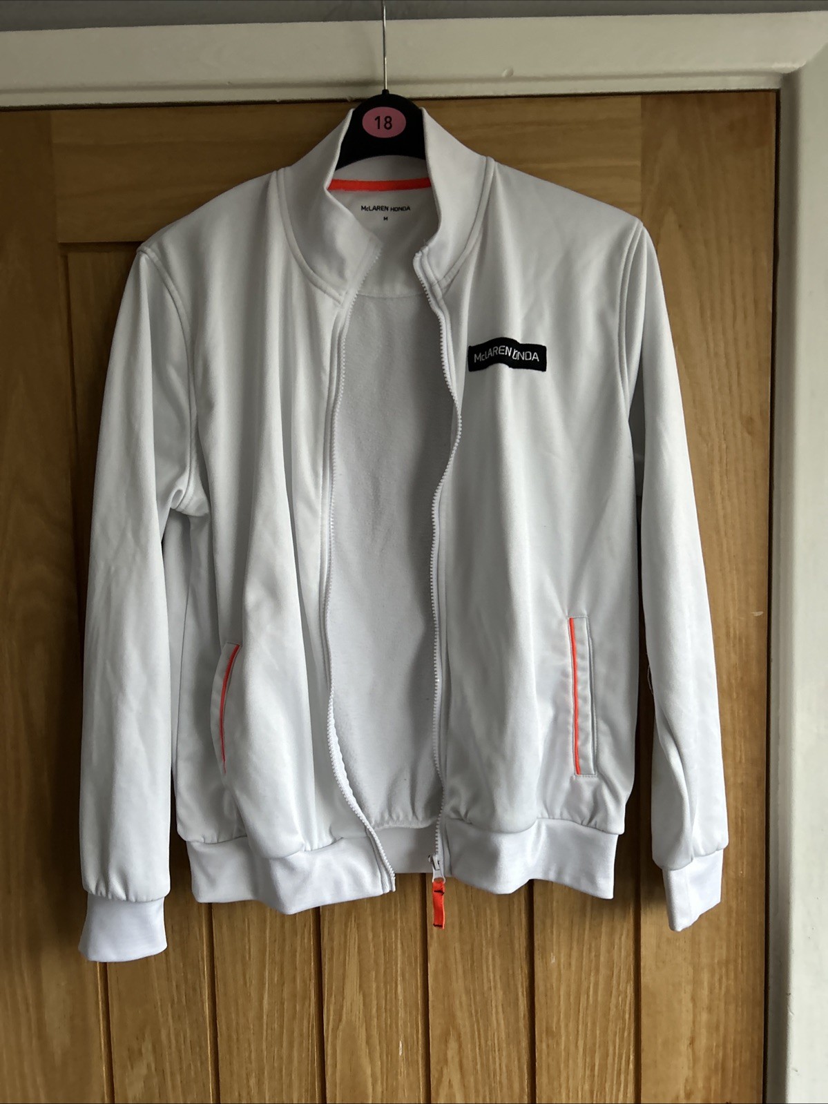 McLaren Honda F1 Team Jacket White Orange Size M 21″ P2P Official Formula 1