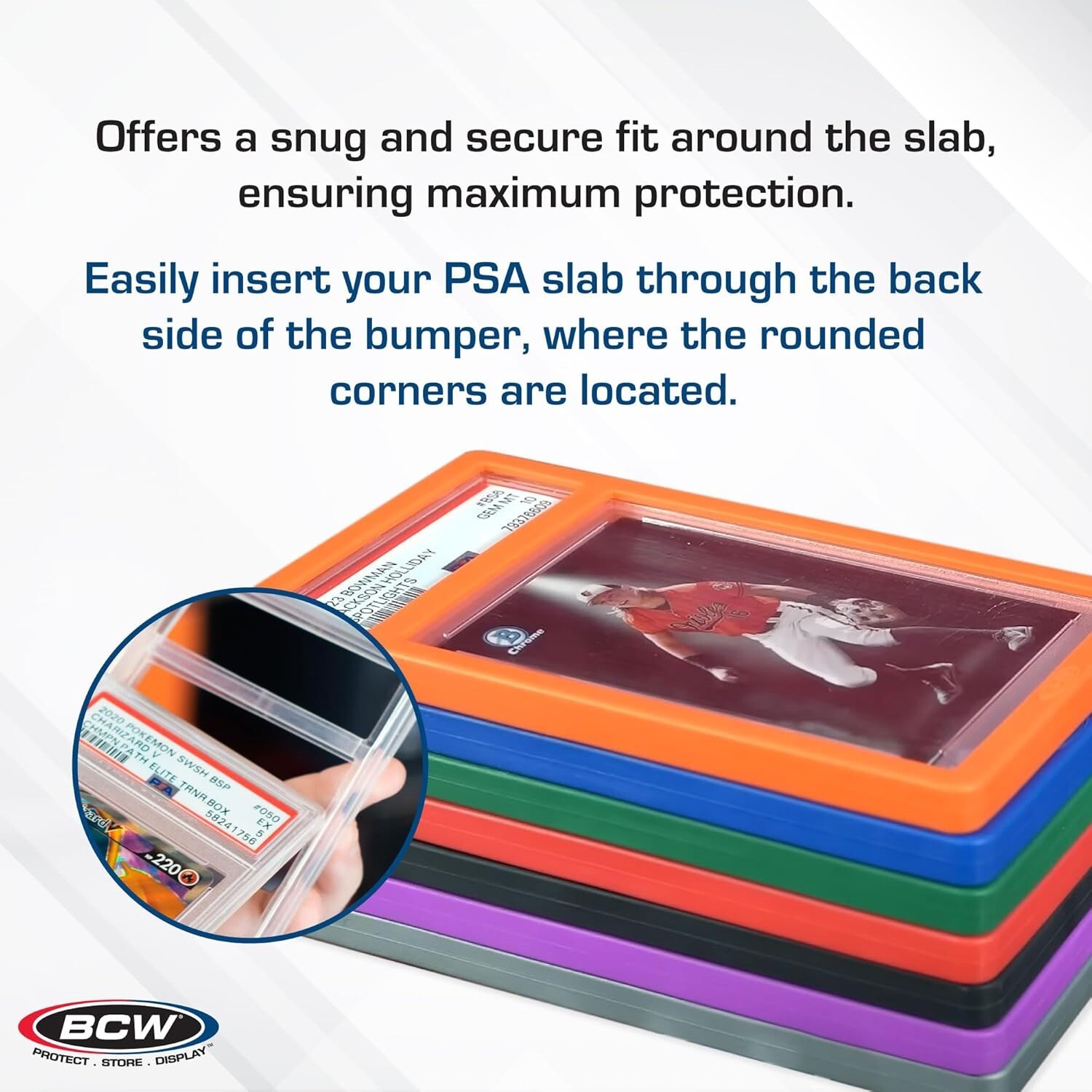 240 BCW Graded Card Bumper For PSA Certified Slab Clear Silicone Edge Protection