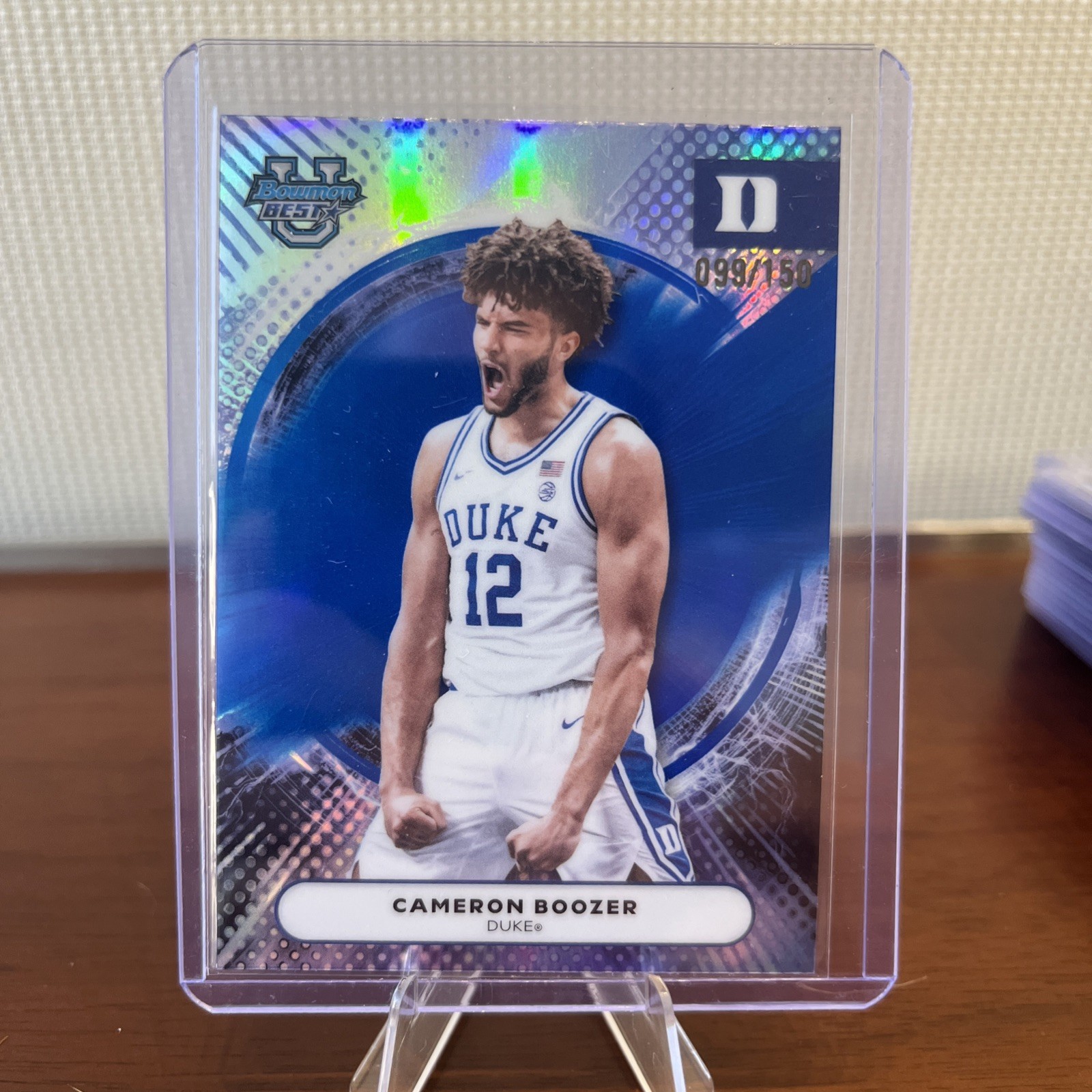 Cameron Boozer #114/150 Bowman Best University Blue Refractor Rookie Grizzlies