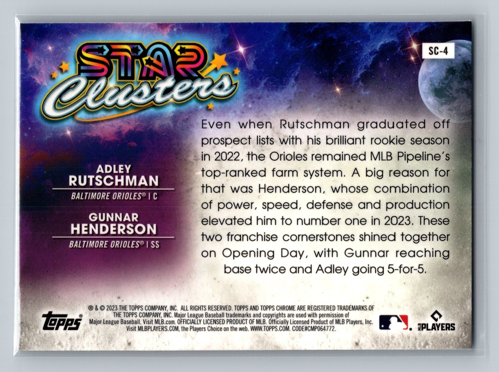 2023 Topps Cosmic Chrome – Stars Clusters Gunnar Henderson #SC-4 (RC)