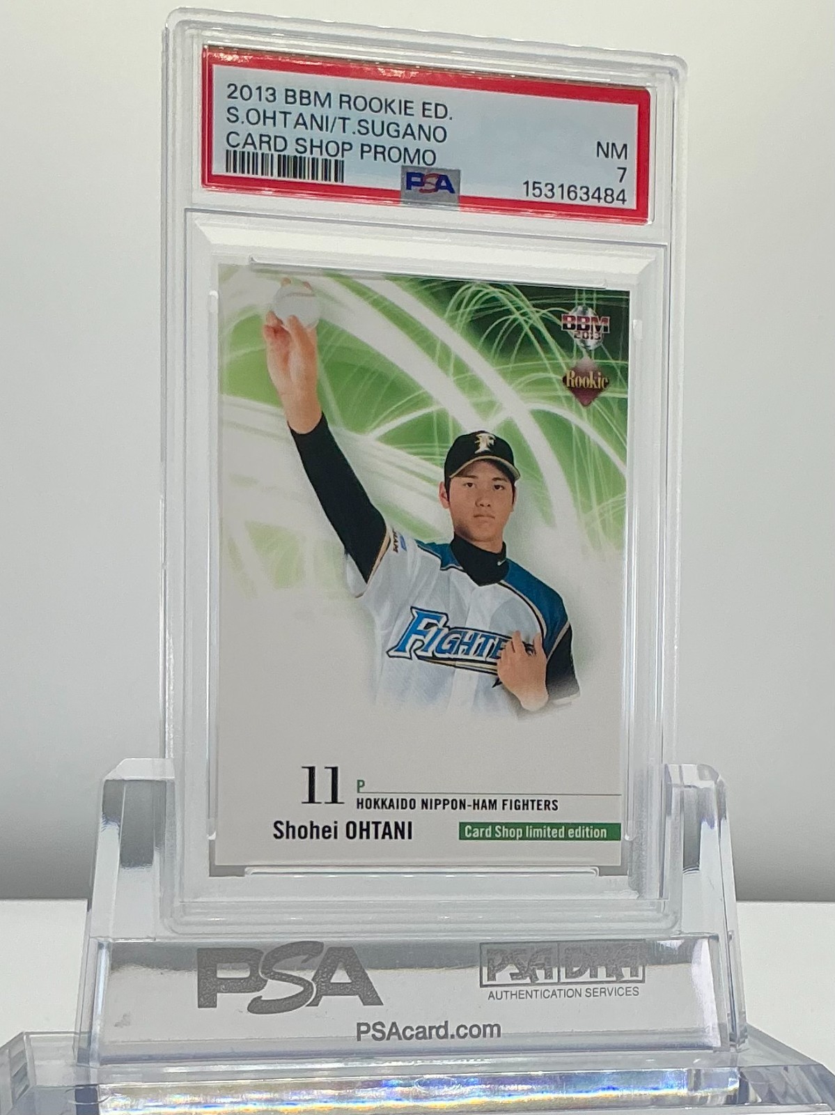 SHOHEI OHTANI 2013BBM ROOKIE EDITION CARD SHOP PROMO #PSA7!ROOKIE CARD!POP7!