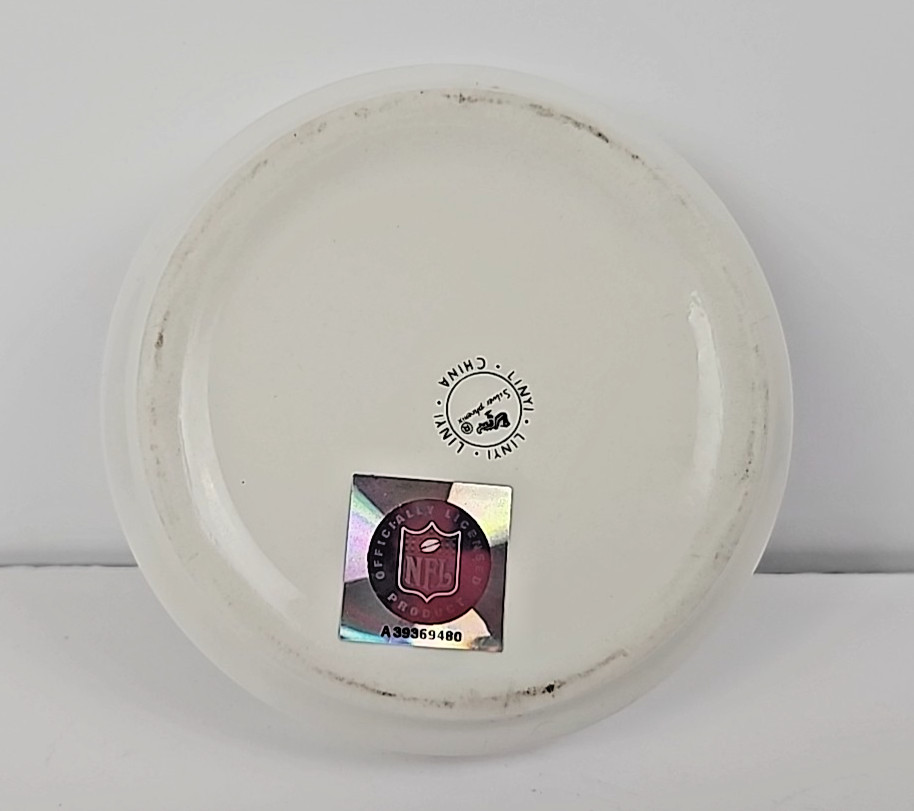 GREEN BAY PACKERS 3 Slot Ashtray Gold Rim 4-1/2″ Inches Round Ceramic 1990’s