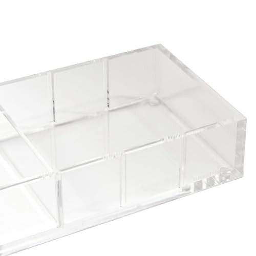 russell+hazel Acrylic 12” x 4” x 1.5,” 3 Moveable Dividers, 1 Compartment Bloc