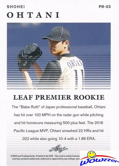 (25) SHOHEI OHTANI 2018 Leaf Premier Rookie #PR3 EXCLUSIVE RC Dodgers Pitching