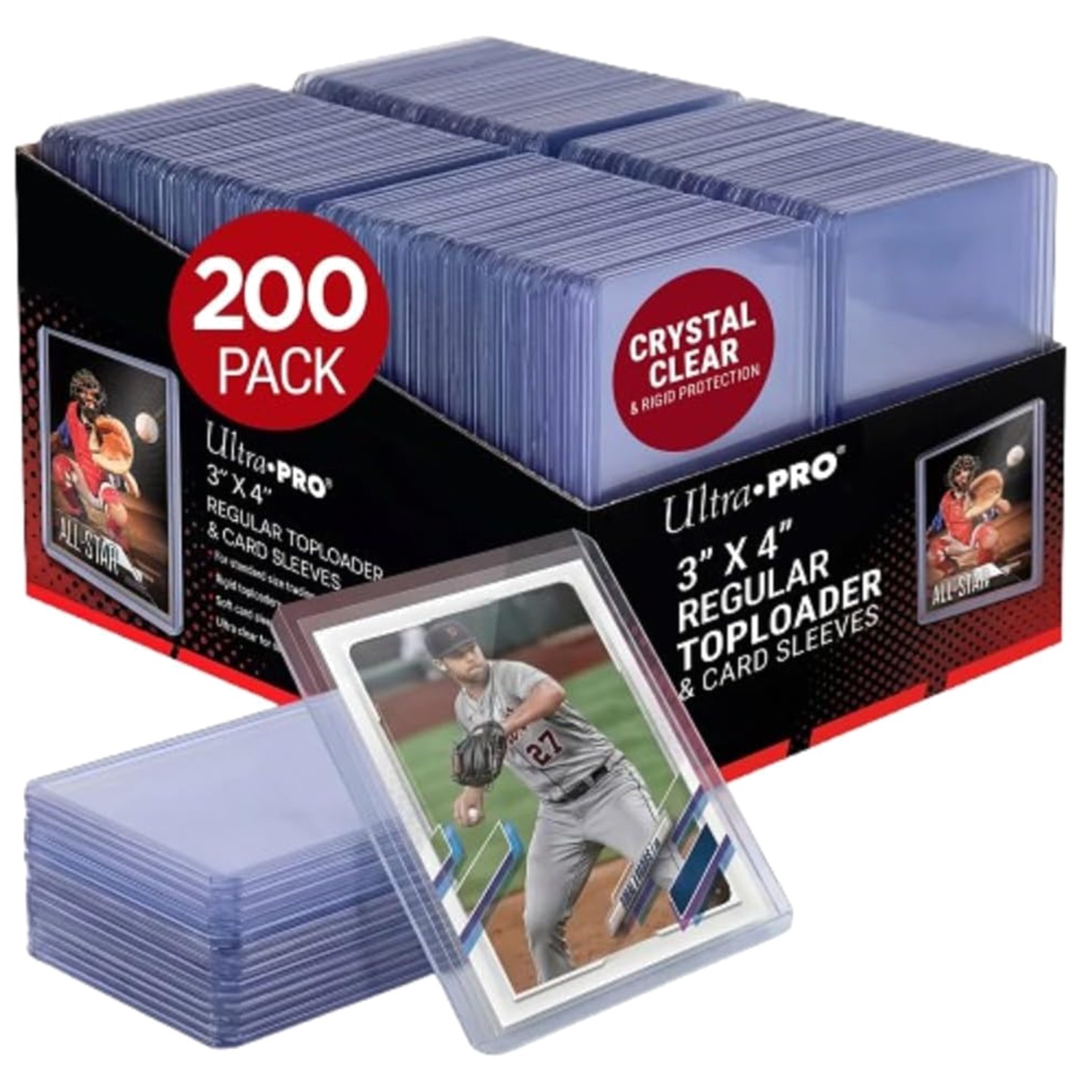 200 Trading Card Protectors 3×4 Inch Double Layer Card Sleeves & Rigid Holders