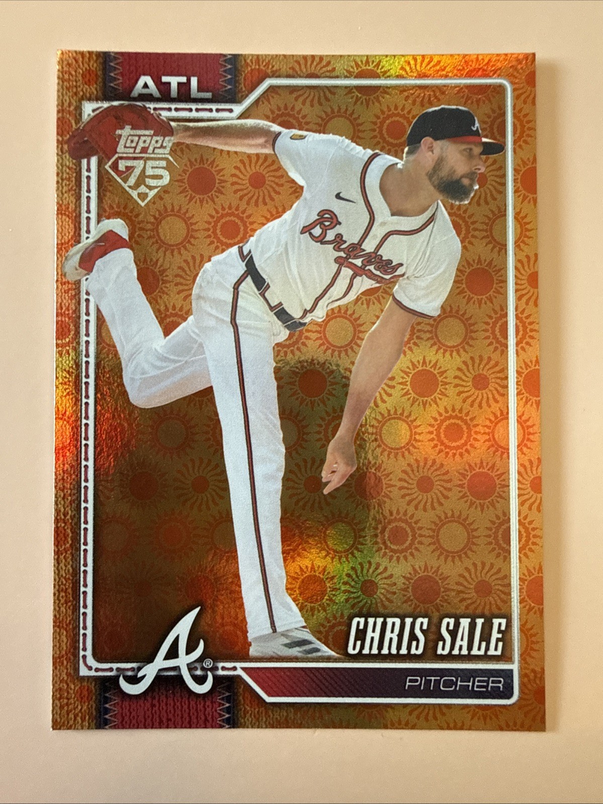 2026 Topps Series 2 Chris Sale Holiday Sun Foil Parallel #427 Atlanta Braves