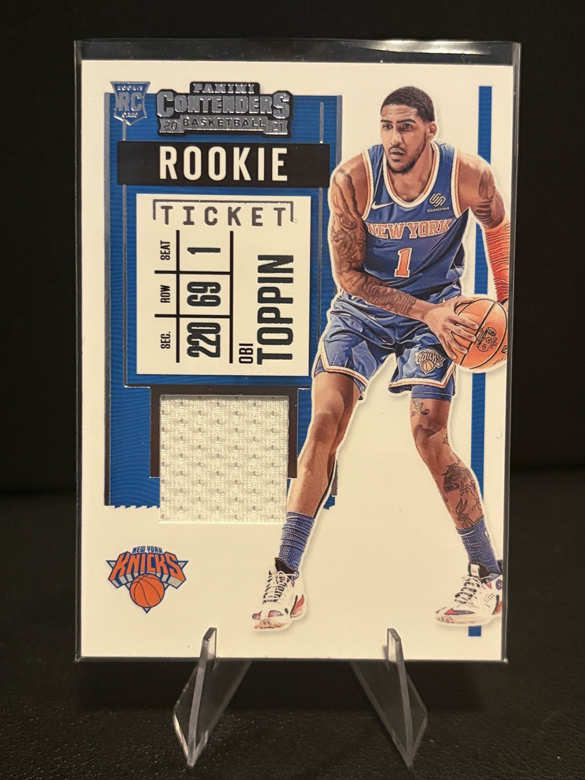 2020-21 Panini Contenders – Rookie Ticket Swatches Obi Toppin #RS-OTP (MEM, RC)